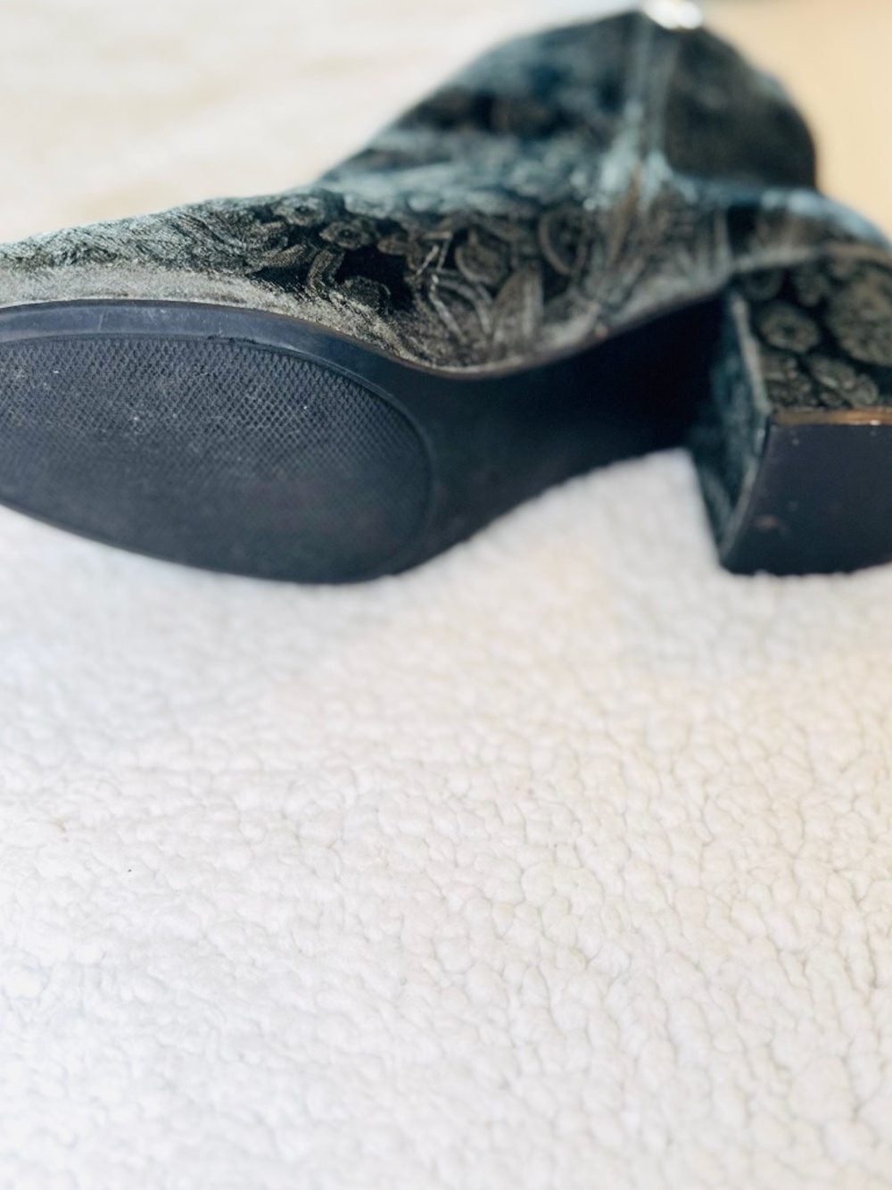 Zigi Soho Nydia Ankle Booties Womens Size 9.5 Velvet Green Gray Coquette - Picture 8 of 12